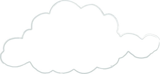 Fluffy gray cloud outline hand drawing.