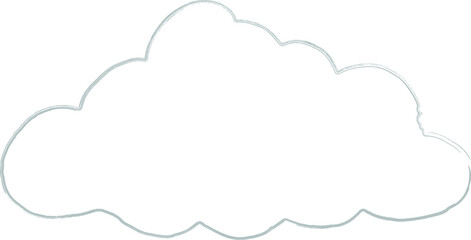 Fluffy gray cloud outline hand drawing.