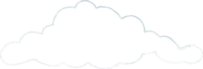 Fluffy gray cloud outline hand drawing.