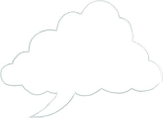 Speech bubble drawing hand.