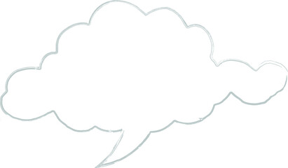 Speech bubble drawing hand.