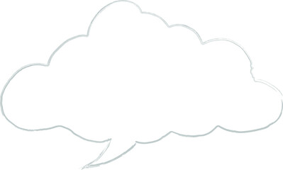 Speech bubble drawing hand.