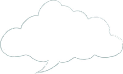 Speech bubble drawing hand.