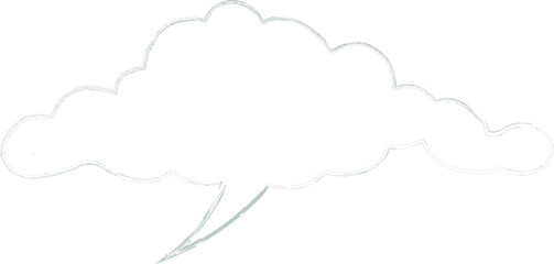Speech bubble drawing hand.