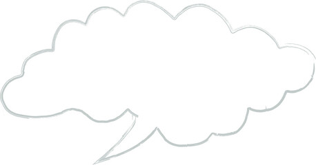 Speech bubble drawing hand.