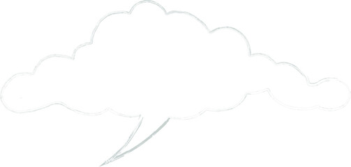 Speech bubble drawing hand.