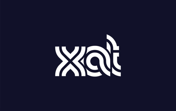 XAT Creative Unique Modern Letter Logo Design. Stylized logo featuring a unique letter design, presenting abstract minimalist aesthetics and modern appeal.