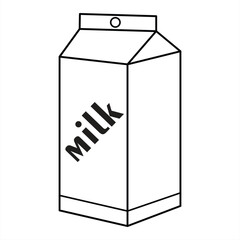 big milk carton icon for food apps and websites. vector illustration