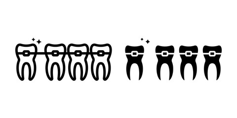 Braces icon set. for mobile concept and web design on white background