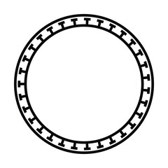 Circle border frame rounded design vector illustration in minimal modern simple isolated doodle design decorative element