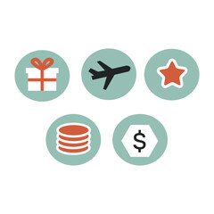 Set of bonus icons. Vector  minumal illustration set.	
