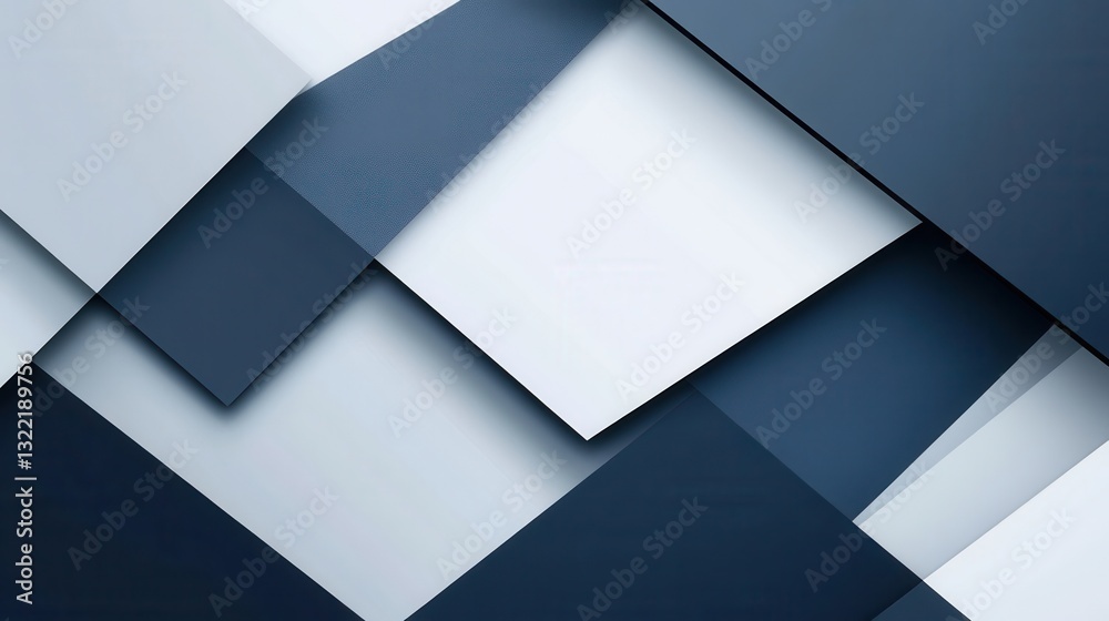 Poster structured geometric background with angular shapes symbolizing governance and stability in navy, gr