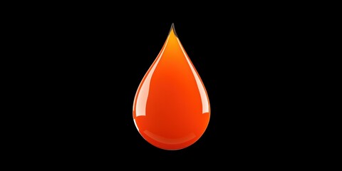 Obraz premium Amber oil drop on black. Warm, glowing, and intense, with rich, liquid fluidity.