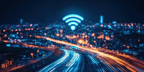 Fototapeta premium night city traffic