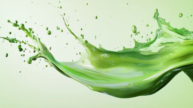 Abstract green splash on a light green background, abstract, green, splash, light, background, artistic, design, texture