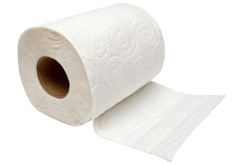 Toilet paper isolated on a transparent background.	