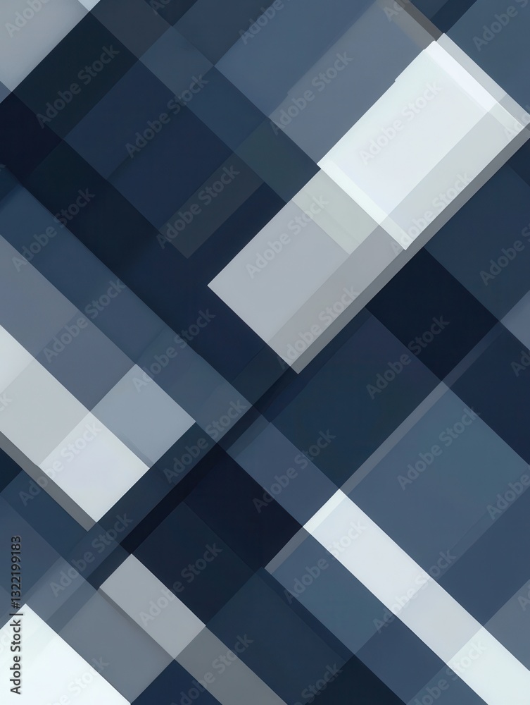 Poster structured geometric background featuring navy blue, gray, and white elements highlighting stability