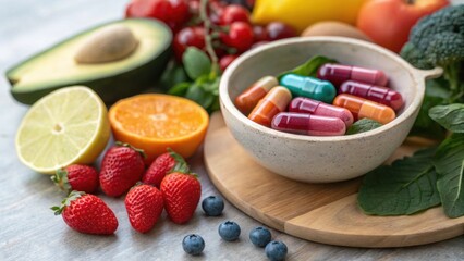 Close-up of vibrant probiotic capsules on a surface.