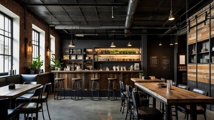 Café ou Bar estilo industrial