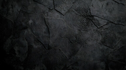 Dark Grunge Textured Background With Cracks and Scratches on Black Surface for Dramatic and Moody Atmosphere
