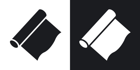 Aluminum foil icons in solid black and white collection