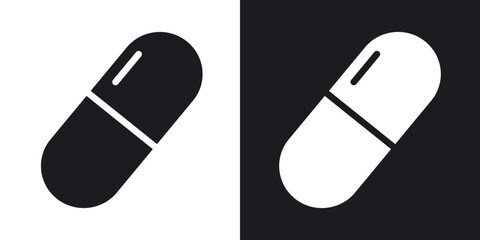 Capsule icons in solid black and white collection