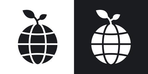 Environment icons in solid black and white collection
