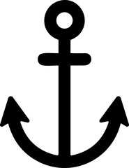 Anchor icon. Anchor in sea. Nautical symbol. Simple anchor flat style stock vector