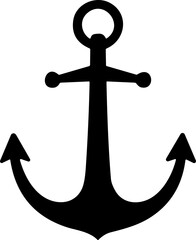 Anchor icon. Anchor in sea. Nautical symbol. Simple anchor flat style stock vector