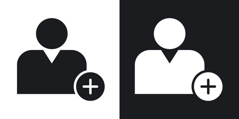 Follower icons in solid black and white collection