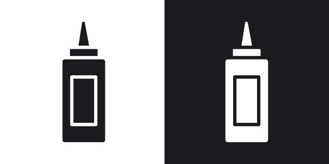 Ketchup icons in solid black and white collection