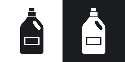 Liquid detergent icons in solid black and white collection