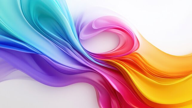 White background with abstract rainbow color