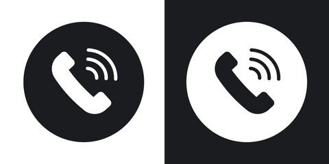 Phone call icons in solid black and white collection