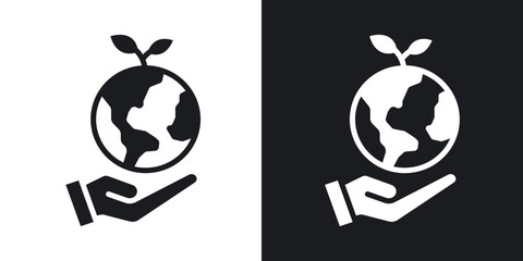 Save environment icons in solid black and white collection