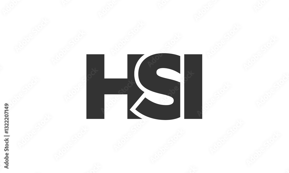 Fototapete hsi logo design template with strong and modern bold text. initial based vector logotype featuring s