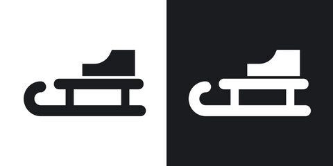 Sled icons in solid black and white collection
