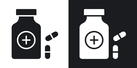 Supplement icons in solid black and white collection