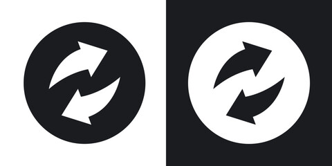 Synchronization icons in solid black and white collection