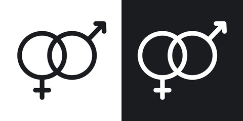 Unisex icons in solid black and white collection