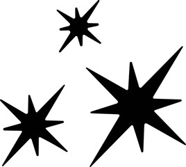 Fototapeta premium Retro futuristic sparkle star icon. star shapes. Abstract cool shine effect sign vector. Magic Symbols. pattern elements for template, design, posters, projects, banners, logo,