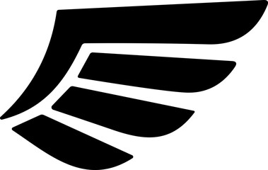  black wing icons. Wings badges. wings badges. Vector illustration.
