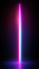 Vibrant vertical plasma beam in glowing neon colors against dark background