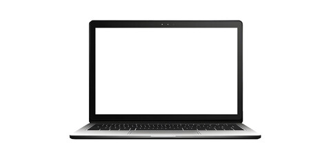 Laptop's Blank Canvas: A sleek, open laptop with a bright, empty screen awaits, offering limitless possibilities for digital content creation and communication.