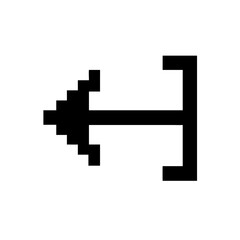 Fototapeta premium pixel art arrow pointing left, simple design