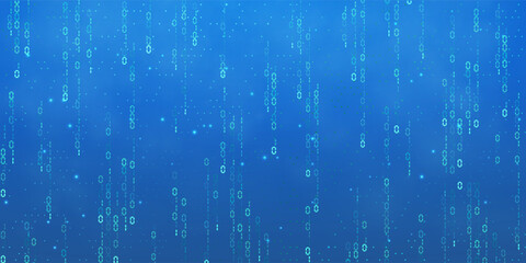Abstract falling digits. Digital data technology concept. Blue futuristic cyberspace. Vector illustration