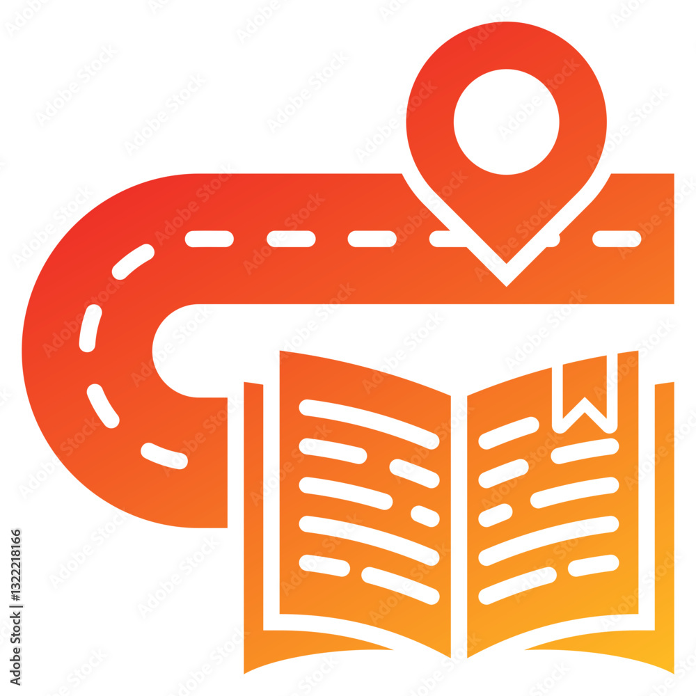 Poster learning journey glyph gradient icon