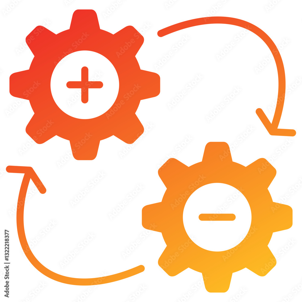 Poster change management glyph gradient icon