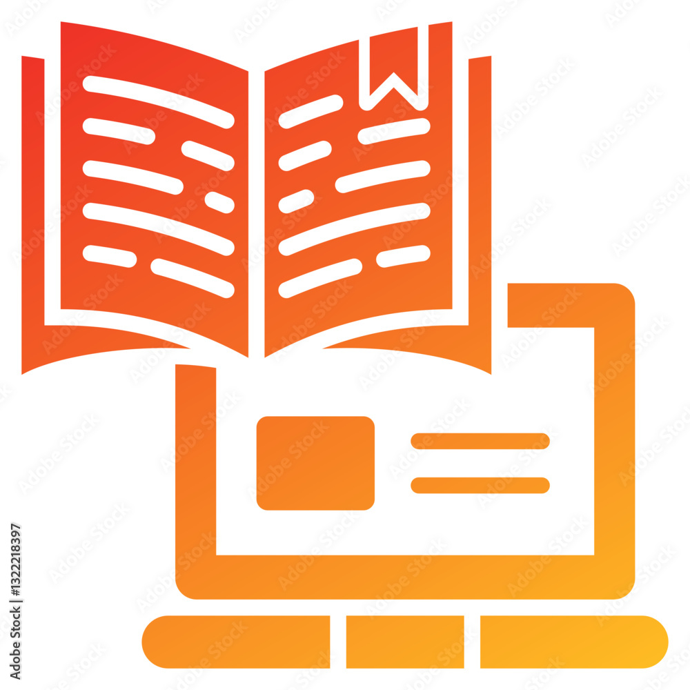 Aufkleber adaptive learning glyph gradient icon
