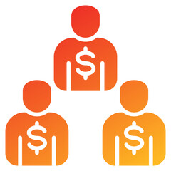 Human Capital Glyph Gradient Icon